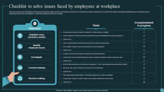Implementing Workforce Analytics Checklist To Solve Issues Faced By Employees At Workplace Data Analytics SS