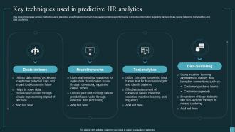 Implementing Workforce Analytics Key Techniques Used In Predictive HR Analytics Data Analytics SS