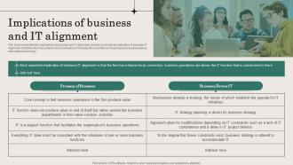Implications Of Business And IT Alignment Ppt Powerpoint Presentation File Outline