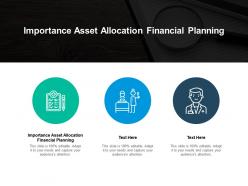 Importance asset allocation financial planning ppt powerpoint presentation professional graphic images cpb