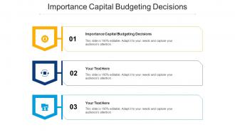 Importance capital budgeting decisions ppt powerpoint presentation layouts layout ideas cpb
