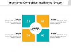 Importance competitive intelligence system ppt powerpoint presentation styles cpb