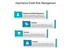 Importance credit risk management ppt powerpoint presentation infographics show cpb