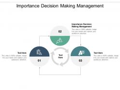 Importance decision making management ppt powerpoint presentation infographic template picture cpb