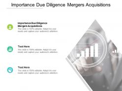 Importance due diligence mergers acquisitions ppt powerpoint presentation format cpb