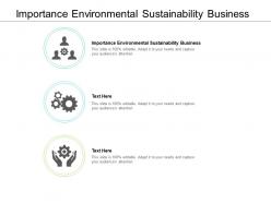Importance environmental sustainability business ppt powerpoint presentation tips cpb