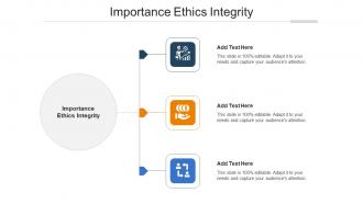 Importance Ethics Integrity Ppt Powerpoint Presentation Gallery Summary Cpb