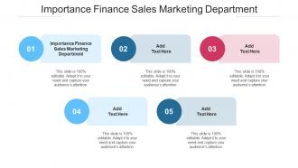 Importance Finance Sales Marketing Department In Powerpoint And Google Slides Cpb