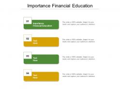 Importance financial education ppt powerpoint presentation ideas objects cpb