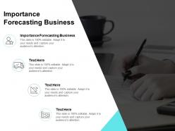 Importance forecasting business ppt powerpoint presentation pictures backgrounds cpb