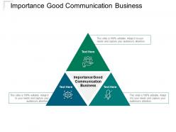 Importance good communication business ppt powerpoint presentation show cpb