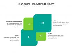 Importance innovation business ppt powerpoint presentation gallery graphic tips cpb