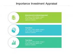 Importance investment appraisal ppt powerpoint presentation background image cpb