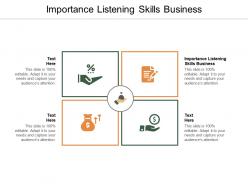 Importance listening skills business ppt powerpoint presentation icon outline cpb