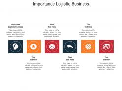 Importance logistic business ppt powerpoint presentation professional slideshow cpb