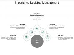 Importance logistics management ppt powerpoint presentation portfolio maker cpb