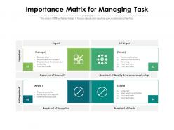 Importance matrix for managing task