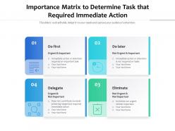 Importance matrix to determine task that required immediate action