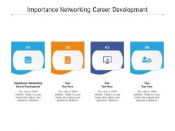 Importance networking career development ppt powerpoint presentation inspiration designs download cpb