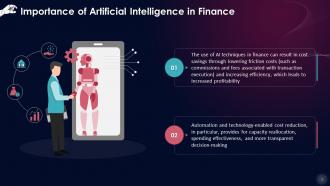 Importance Of Artificial Intelligence In Finance Training Ppt