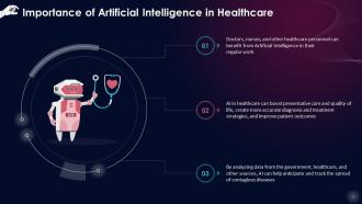 Importance Of Artificial Intelligence In Healthcare Training Ppt Analytical Pre-designed