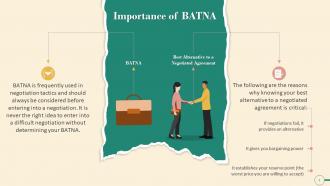 Importance Of BATNA In Negotiation Training Ppt
