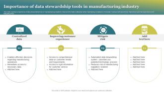 Importance Of Data Stewardship Tools In Manufacturing Industry