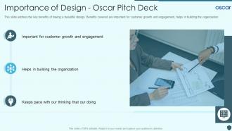 Importance of design oscar pitch deck ppt summary rules