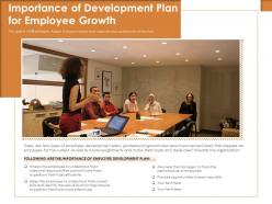 Importance of development plan for employee growth