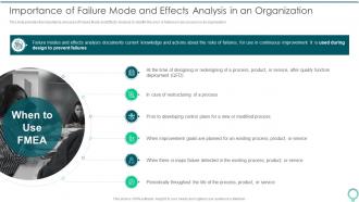Importance Of Failure Mode And Effects FMEA To Identify Potential Failure Modes