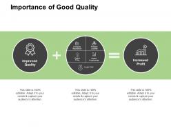 Importance of good quality profit ppt powerpoint presentation gridlines