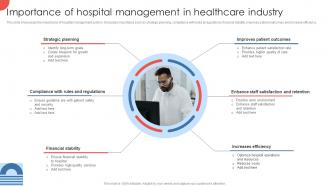 Importance Of Hospital Management In Strategies For Enhancing Hospital Strategy SS V