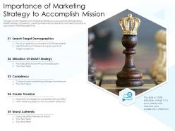 Importance of marketing strategy to accomplish mission