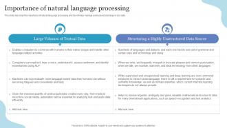 Importance Of Natural Language Processing NLP Ppt Powerpoint Presentation Gallery Display