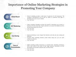 Importance of online marketing strategies in promoting your company