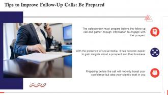 Importance Of Preparing Before Sales Follow Up Calls Training Ppt