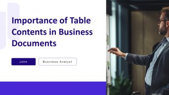 Importance Of Table Contents In Business Documents PPT Template AT