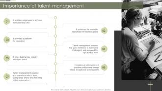 Importance Of Talent Management Internal Talent Management Handbook