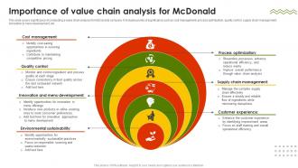 Importance Of Value Chain Analysis For Mcdonald