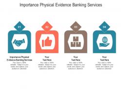 Importance physical evidence banking services ppt powerpoint presentation inspiration graphics cpb