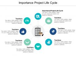 Importance project life cycle ppt powerpoint presentation gallery styles cpb