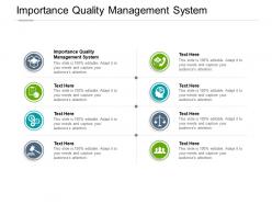 Importance quality management system ppt powerpoint presentation infographic cpb