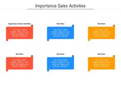 Importance sales activities ppt powerpoint presentation file graphics template cpb