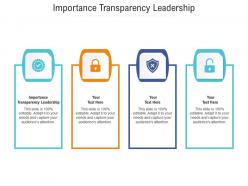 Importance transparency leadership ppt powerpoint presentation show graphics example cpb