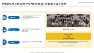 Important Announcements Mail Sports Event Marketing Plan Strategy SS V