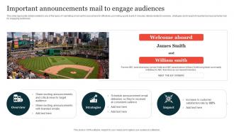 Important Announcements Mail To Engage Guide On Implementing Sports Marketing Strategy SS V