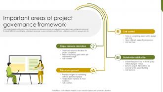 Important Areas Of Project Implementing Project Governance Framework For Quality PM SS
