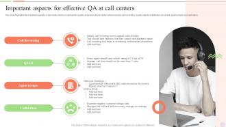 Important Aspects For Effective QA At Call Centers Smart Action Plan For Call Center Agents