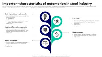 Important Characteristics Of Automation In Steel Industry