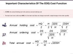Important Characteristics Of The Eoq Cost Function Presentation Images